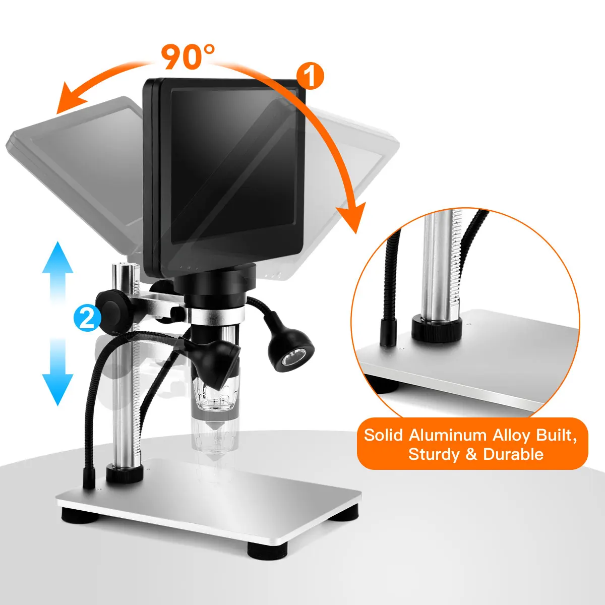 TOMLOV DM9 7" LCD Digital Microscope Camera 1200x Magnification Handheld Microscopio Video Recorder 1080P Scope Soldering Tool 5