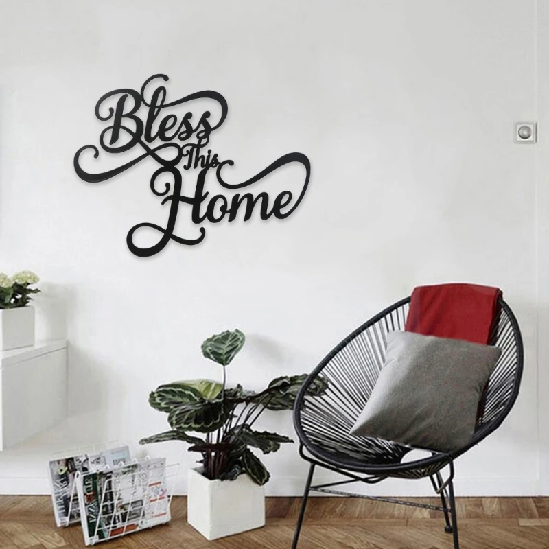

Bless This Home Metal Wall Decor for Entryway Living Room Kitchen Bedroom Home