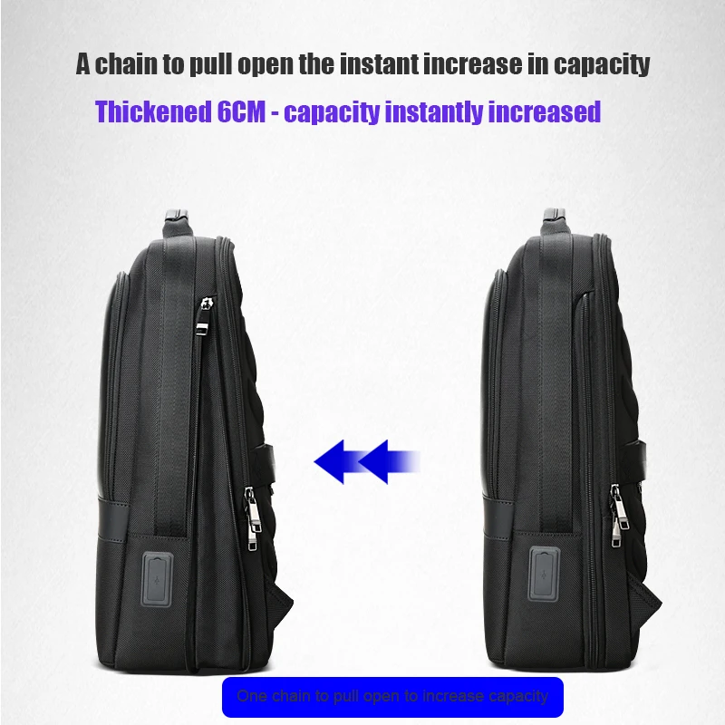 BOPAI Travel Backpack Men Business Backpack School Expandable USB Bag Large Capacity 15.6 Laptop Waterproof Fashion Backpacks 5