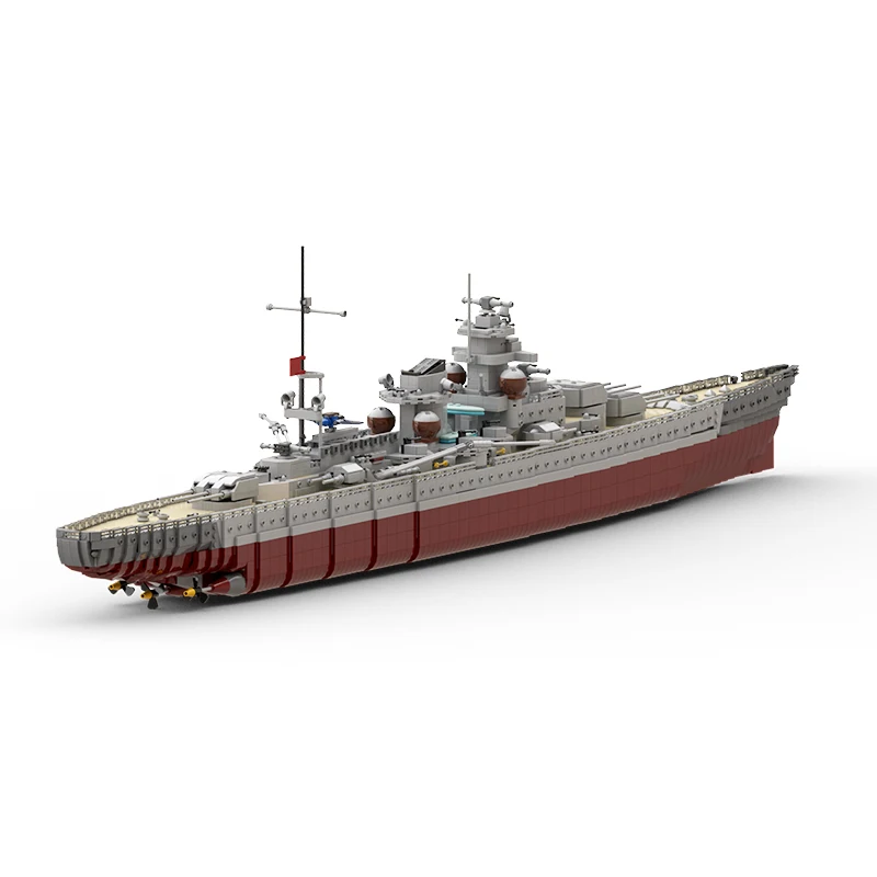 Moc Germany Battleship Gneisenau Boat Building Blocks Kit World War Ii Warship Model Ship Bricks Toys For Children Birthday Gift
