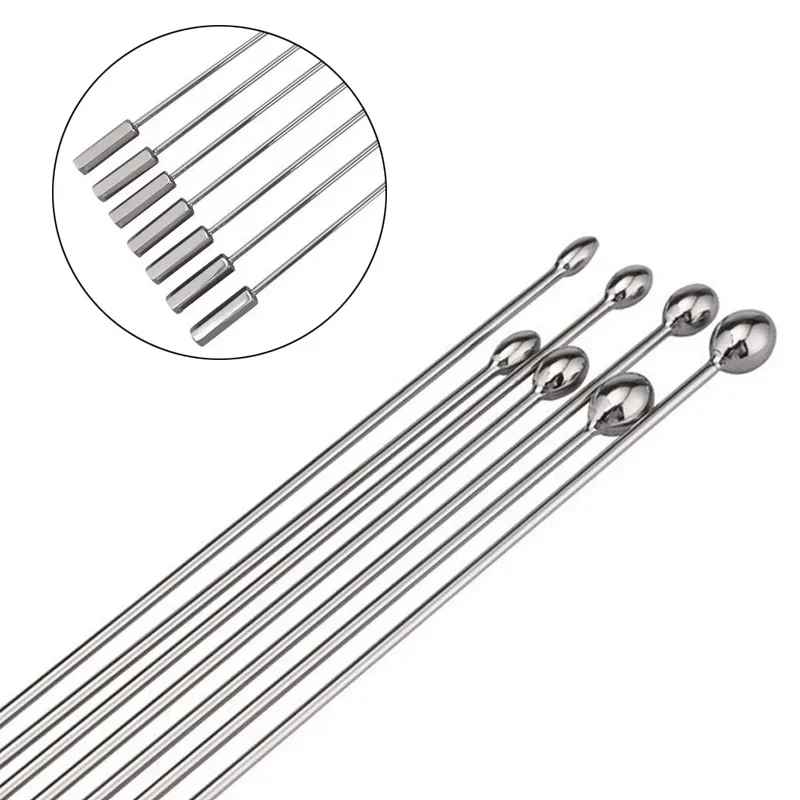 Stainless Steel Penis Plug Electrical Shock Uretral Stimulator Urethral Sounding Beads Penis Massage Wand Sex Toys for Men