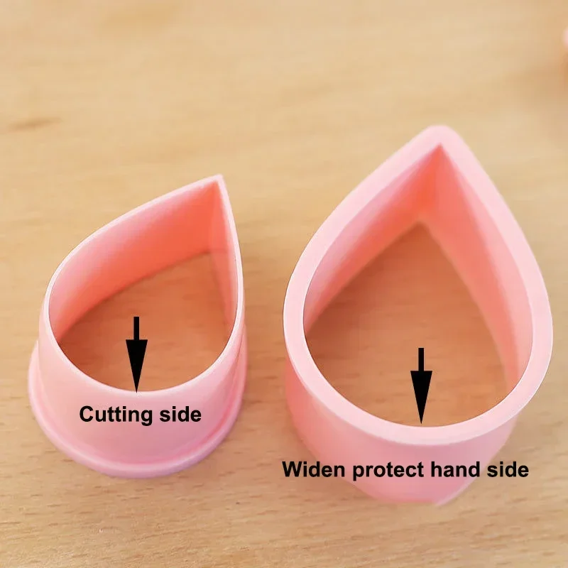 Cookie Cutters 10Pcs Water Droplets Cookie Cutter 1.5-9.6cm Rose Flower Petal Shape Pastry Baking Mold Polymer Clay Cutters for Earring Jewelry