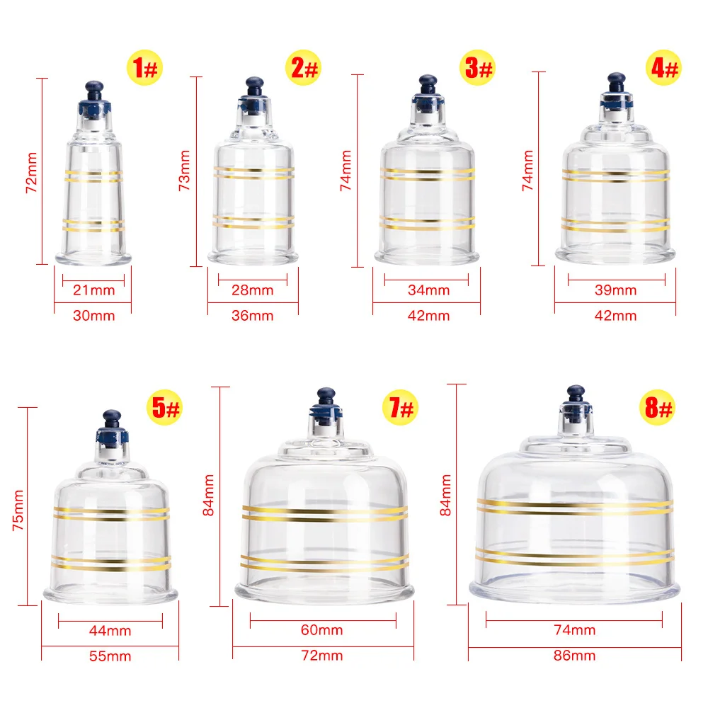 Professional Vacuum Cupping Cup Body Massager Suction Cups Set Back Massage Relaxed Detox Anti Cellulite Therapy Healthy