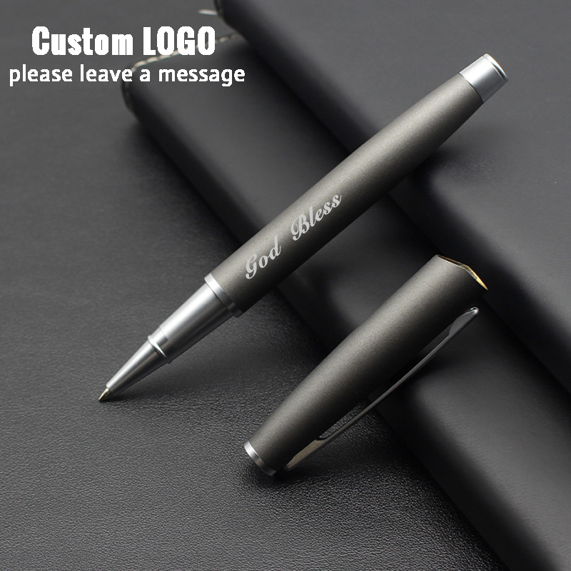 New Creative Frosted Metal Gel Pens Laser Carving Personalized Logo Office Accessories Birthday Gift Students Exam Stationery
