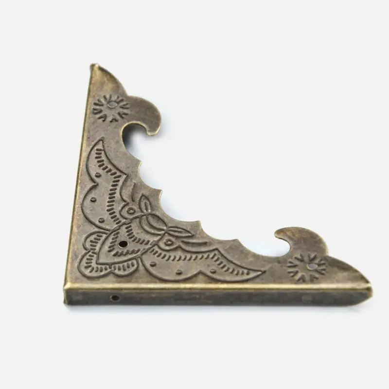 Protezioni Angolari In Ottone Anticato - 4 Pezzi, Per Mobili Antichi, Scatole, Tavoli E Sedie