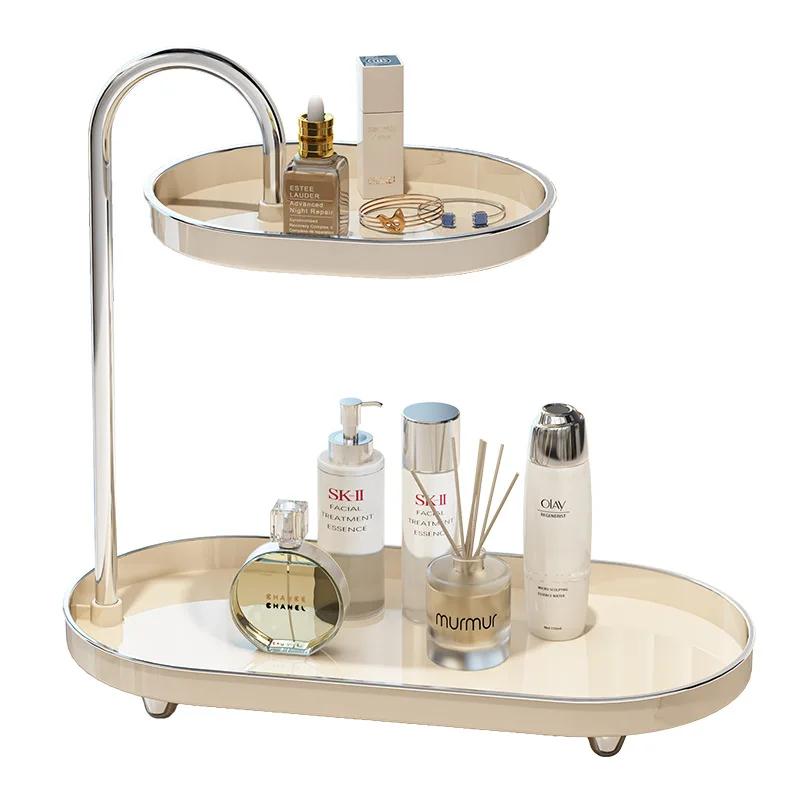 Light Luxury Bathroom Storage Rack for Dressing Table Skin Care Products Entrance Desk Key Miscellaneous storage rack,makeup organizer,bathroom shelf,bathroom shelf rack,bathroom storage rack,wall shelf organizer,storage tray,countertop storage rack