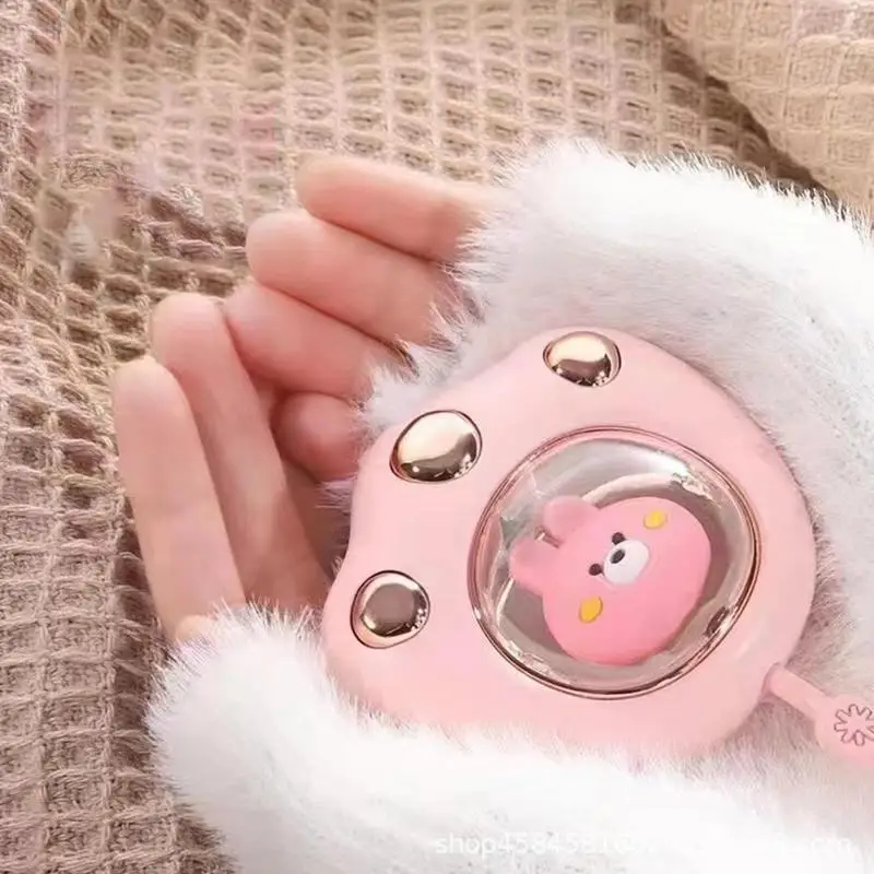 Cute Cat Paw Hand Warmer Winter Mini Hand Warmer Heating Pad USB Rechargeable Pocket Cartoon Electric Heater