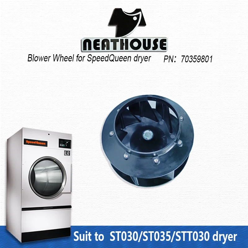 70359801 ASSY BLOWER 8.72 OD (T30) SpeedQueen Huebsch IPSO 30lb Dryer dryer blower
