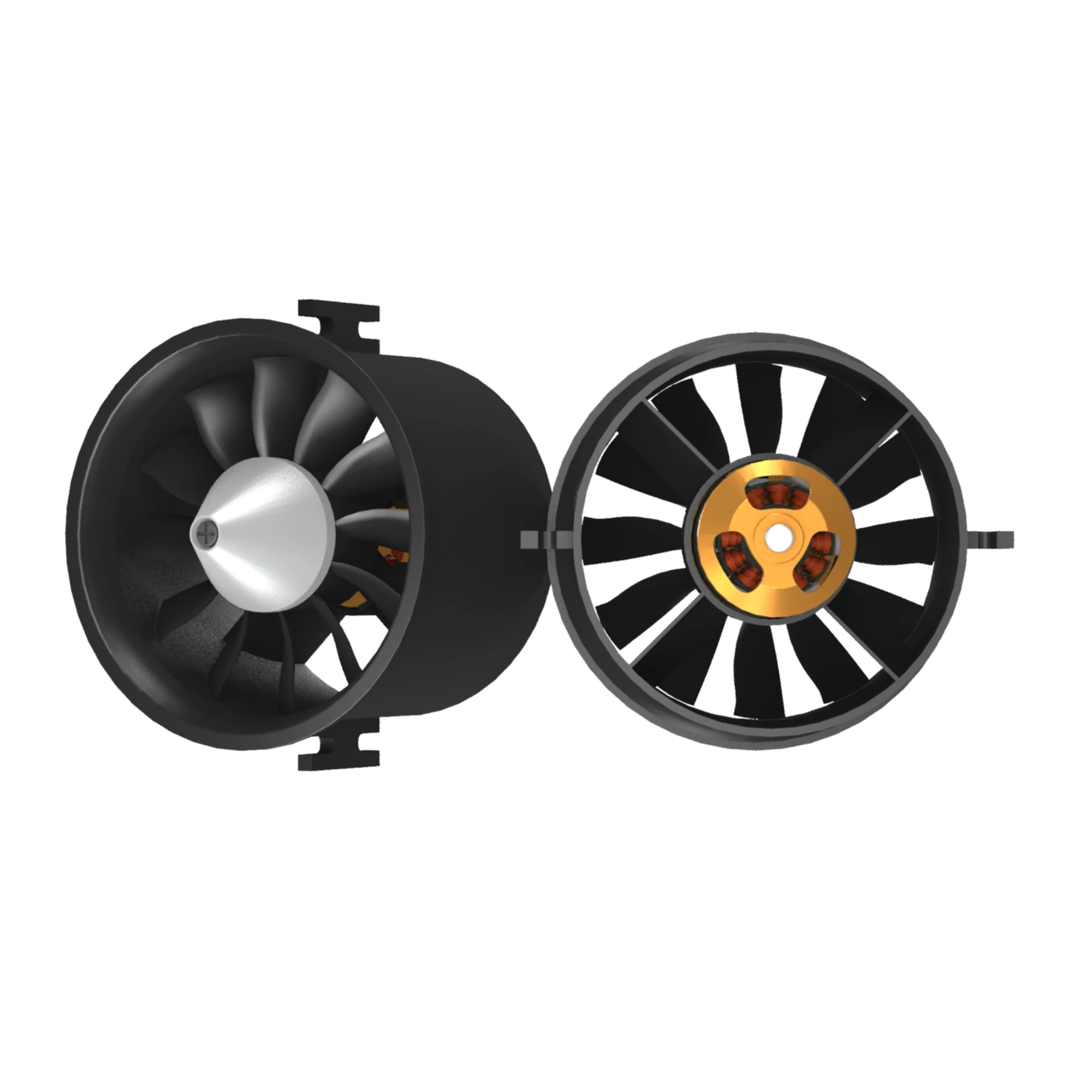 70mm 덕트 팬 EDF 1800KV 2600KV 모터 4s 6s 절전 버전 60A 80A esc, RC 비행기용
