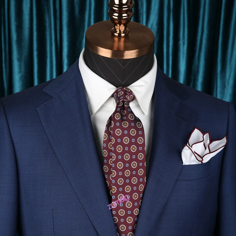 

zometg Neckties Men's Ties Fashion Wedding Ties 8cm Business Necktie Striped Tie for Men Blue neckties