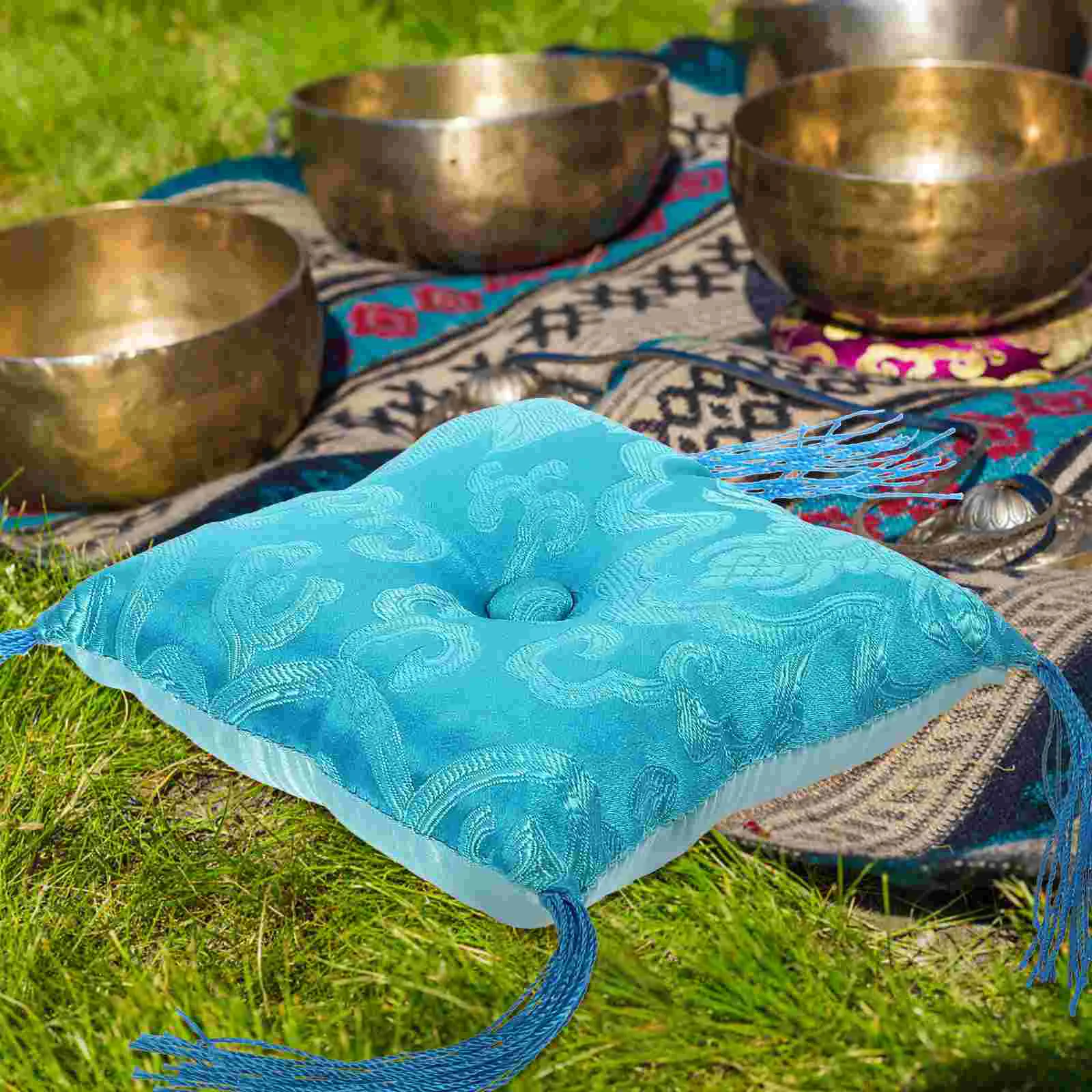Bowl Singing Cushion Sound Pad Meditation Mat Tibetan Pillow Holder