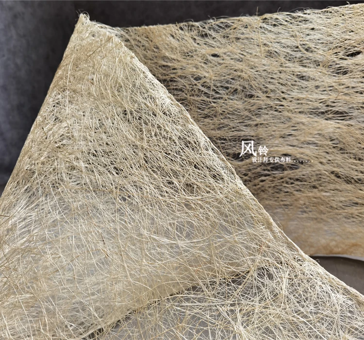 European and American Solid Color Withered Yellow Rattan Weaving Network Fashion Clothing Designer Creative Fabric Cloth