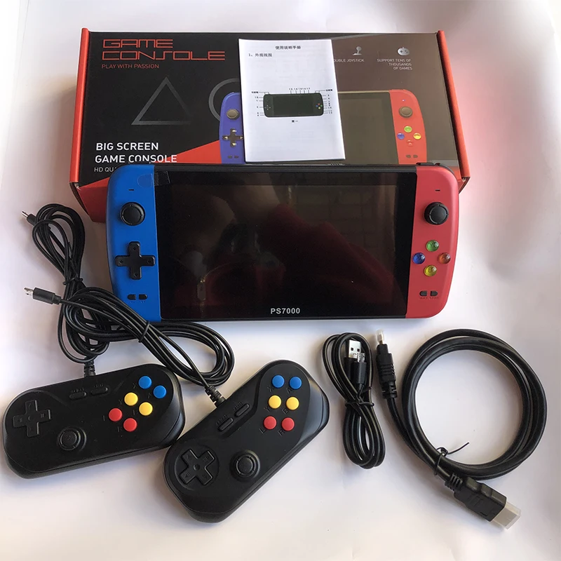PS7000 портативная игровая консоль 7 дюймов видео игровая машина 32 ГБ/64 ГБ с 6000 + бесплатными играми для PS1 Mame 8/16/32/64/128 бит