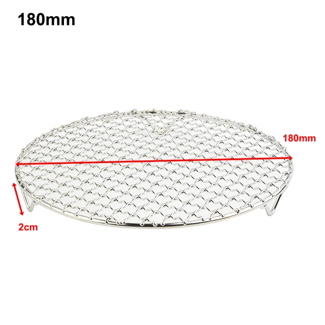 Round Barbecue BBQ Grill Net Meshes Racks Grid Round Grate Steam Net 304 Stainless Steel Wire Oven Grill Sheet 2