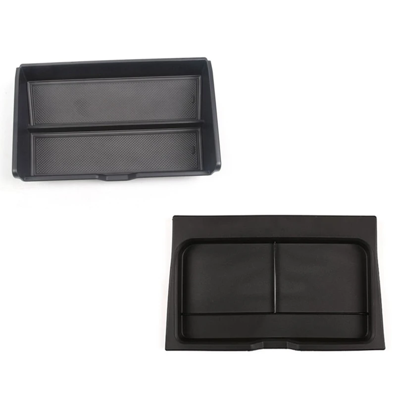 

For Land Rover Defender 2020 2021 ABS Center Console Lower Storage Armrest Box & TPE Storage Box Mat Pad Car Accessories