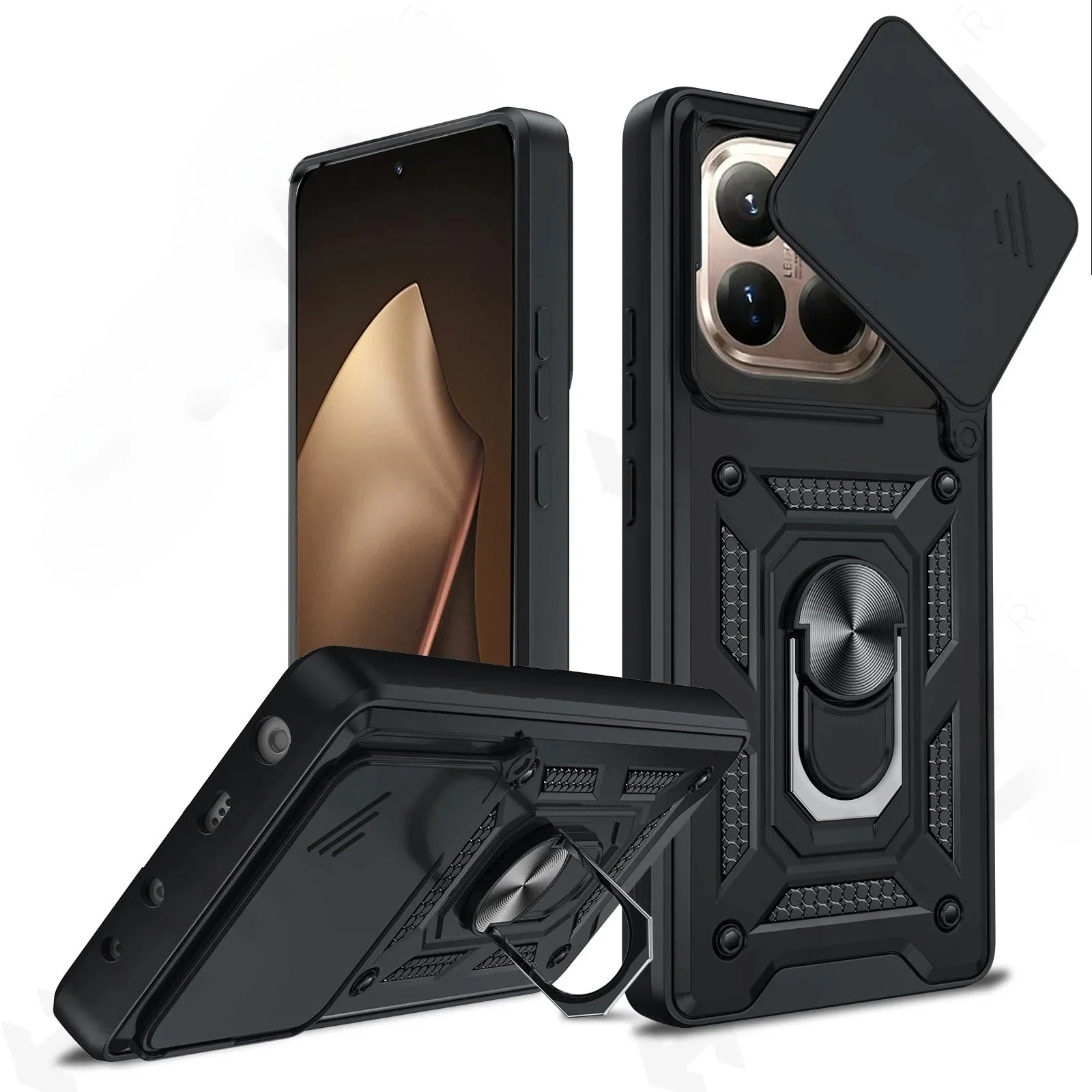 Military Grade Heavy Duty Armor Case with Ring Stand and Shockproof Protection