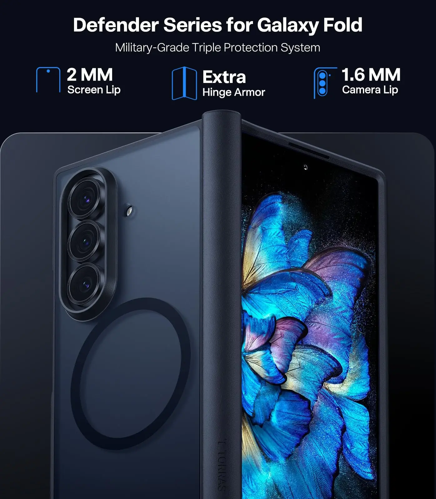 TORRAS Samsung Galaxy Z Fold 7 ケース 磁気耐衝撃 2 個のスクリーン