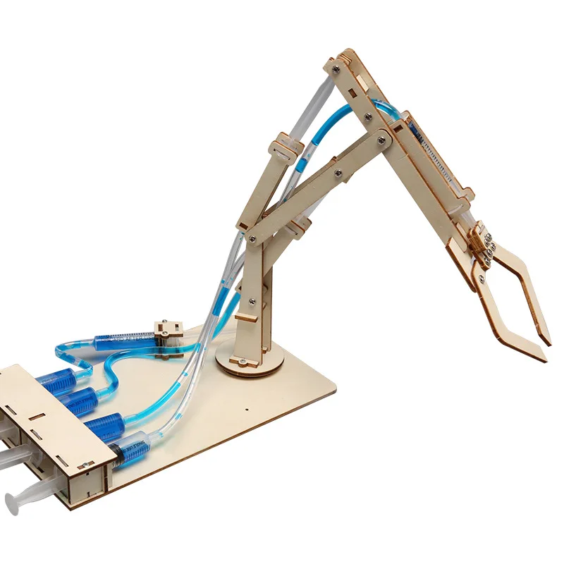 Ręcznie wykonany drewniany manipulator hydrauliczny Ręcznie robione zabawki edukacyjne dla uczniów szkół podstawowych i średnich