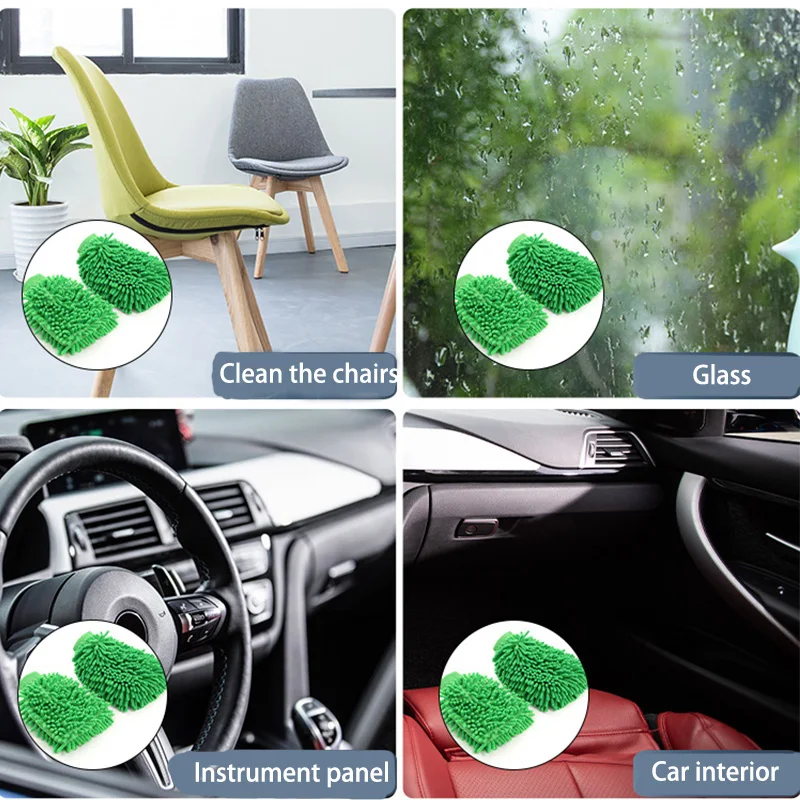 Microfiber Car Wash Gloves Auto Gloves Ultra Absorbent Wash Car Sponge Scratch Free Microfiber Cleaning Tool