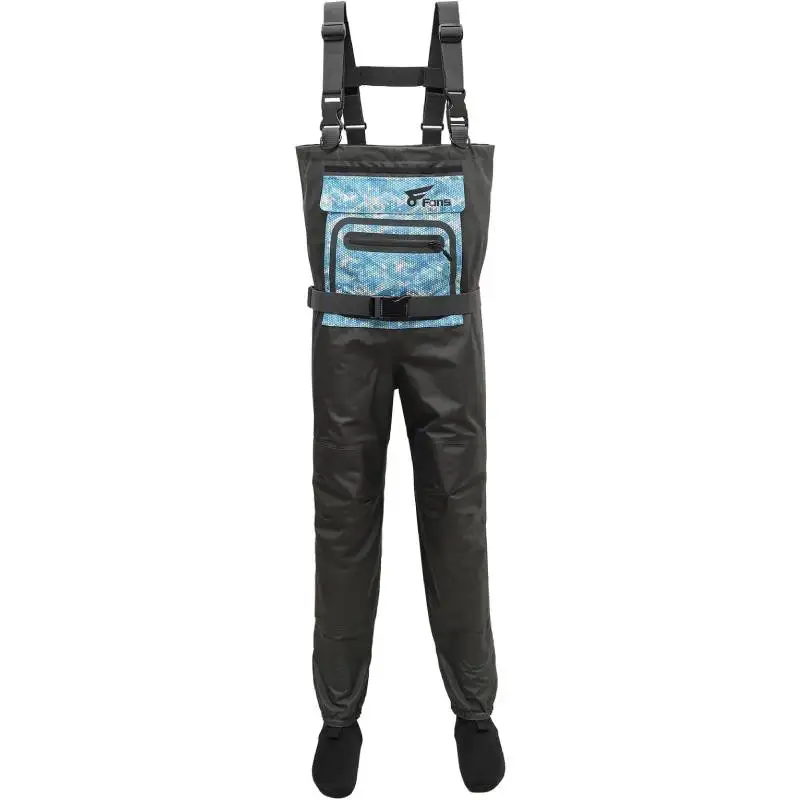 Waders de pêche respirants imperméables mixte homme femme avec pieds nylon pour rivière et étang