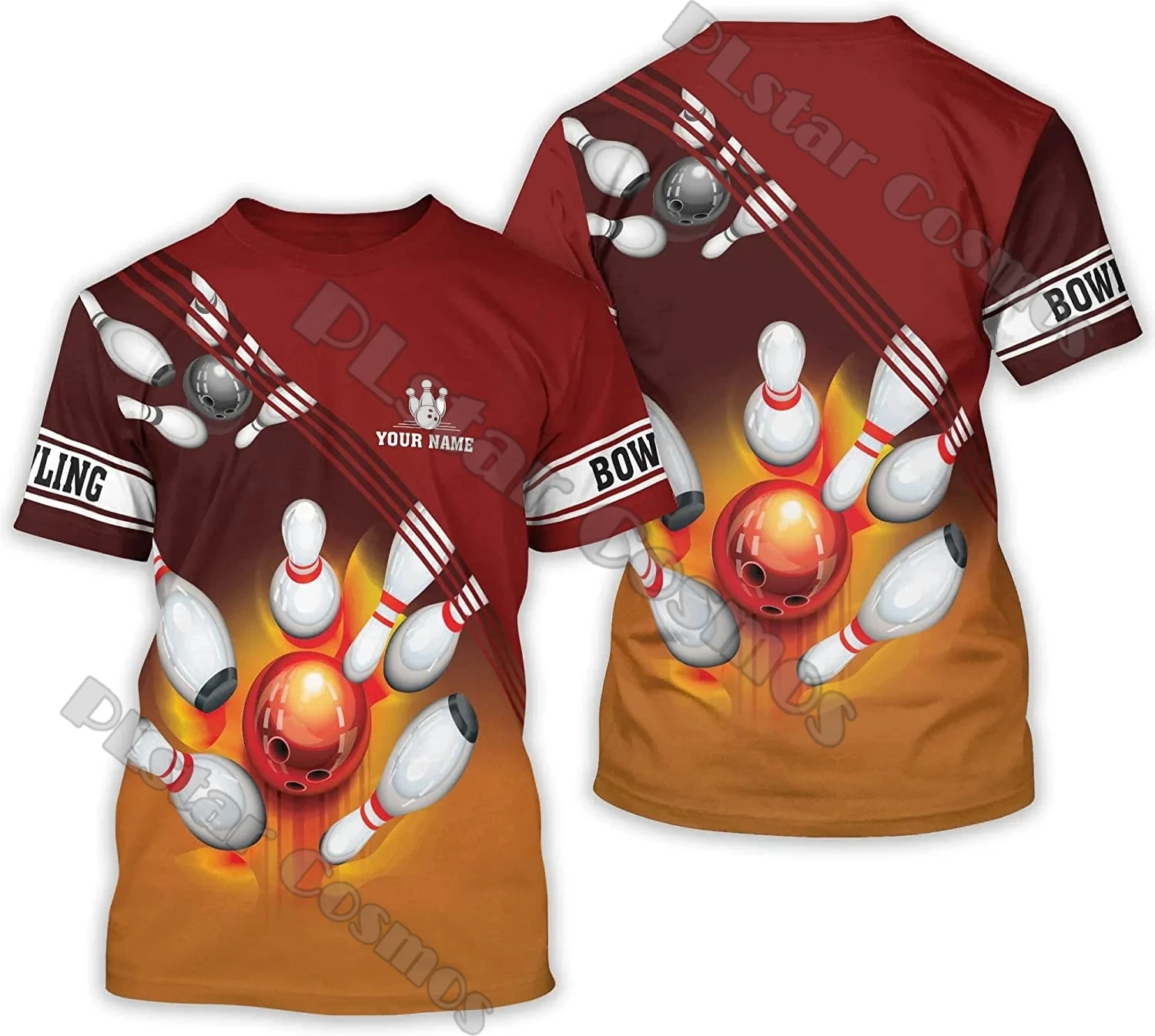 Sommer Neueste Herren t-shirt Personalisierte Name Bowling Spieler 3D Voll Gedruckt Unisex Casual T-shirt Geschenk Für Bowling Liebhaber DW205 – Detail 26