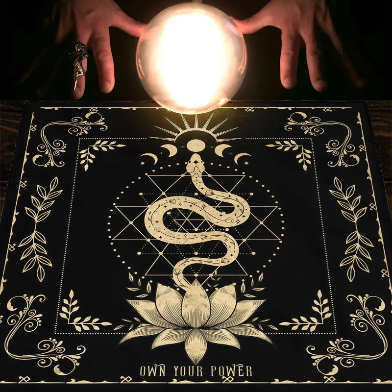 Own Your Power Altar Cloth moon phase snake Tarot Cloth for Spread Tarot Reading Cloth Tarot Spread Cloth Witch Wiccan homeDecor 4
