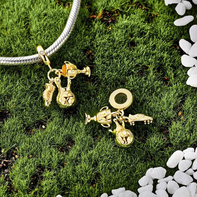 925er Sterlingsilber Gold-Serie Charms Flugzeug Pferd Welpe Elefant Perlen Anhänger passend für Originalarmband DIY Schmuck Geschenk für Frauen – Detail 40