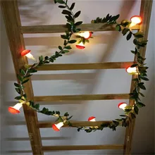 

3m 1.5m 20/10leds Artificial Ivy Mushroom Light String Vine Chrysanthemum Garland Lamp for Wedding Holiday Party Fairy Decor