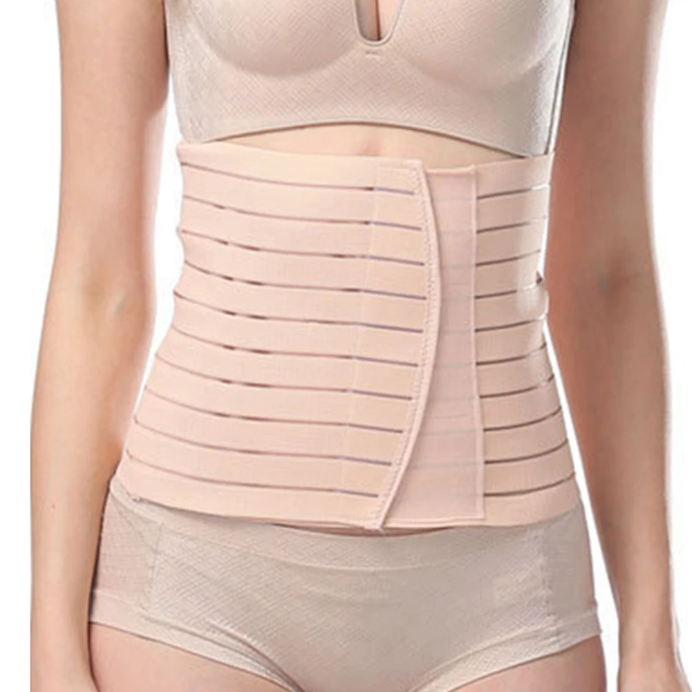Postpartum Waist Trainer Postpartum Support Breathable Recovery Belly/waist/pelvis Belt Shapewear Slimming Girdle BeigeSize