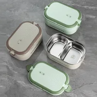 Boîte à déjeuner chauffée électrique, prise ue US, chauffe-aliments pour repas, 220V 110V 1L, voyage, travail en plein air, récipient chauffant pour aliments, ensemble en acier inoxydable 4