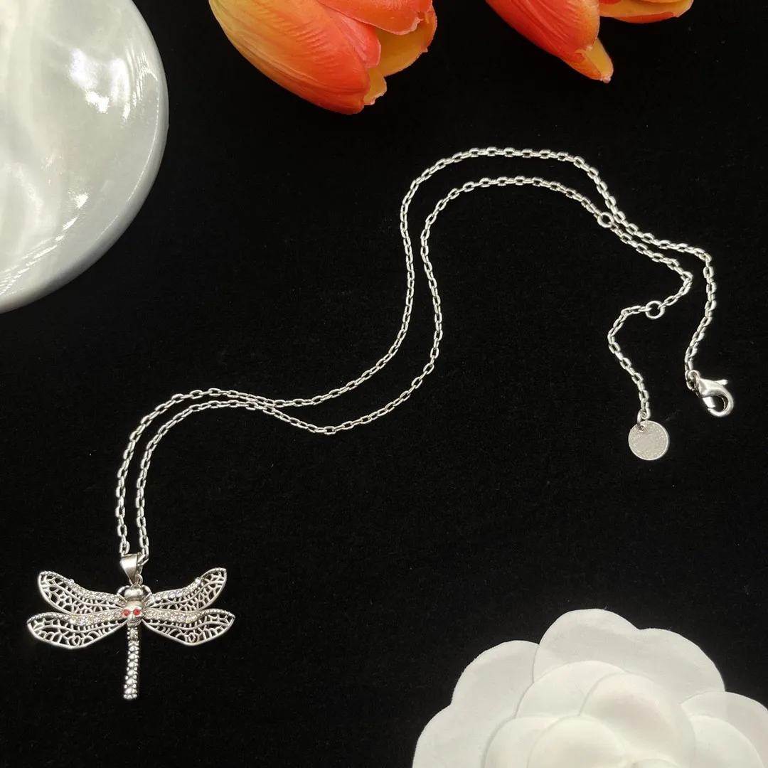 

European and American Fashion Retro Dragonfly Pendant Couple Necklace