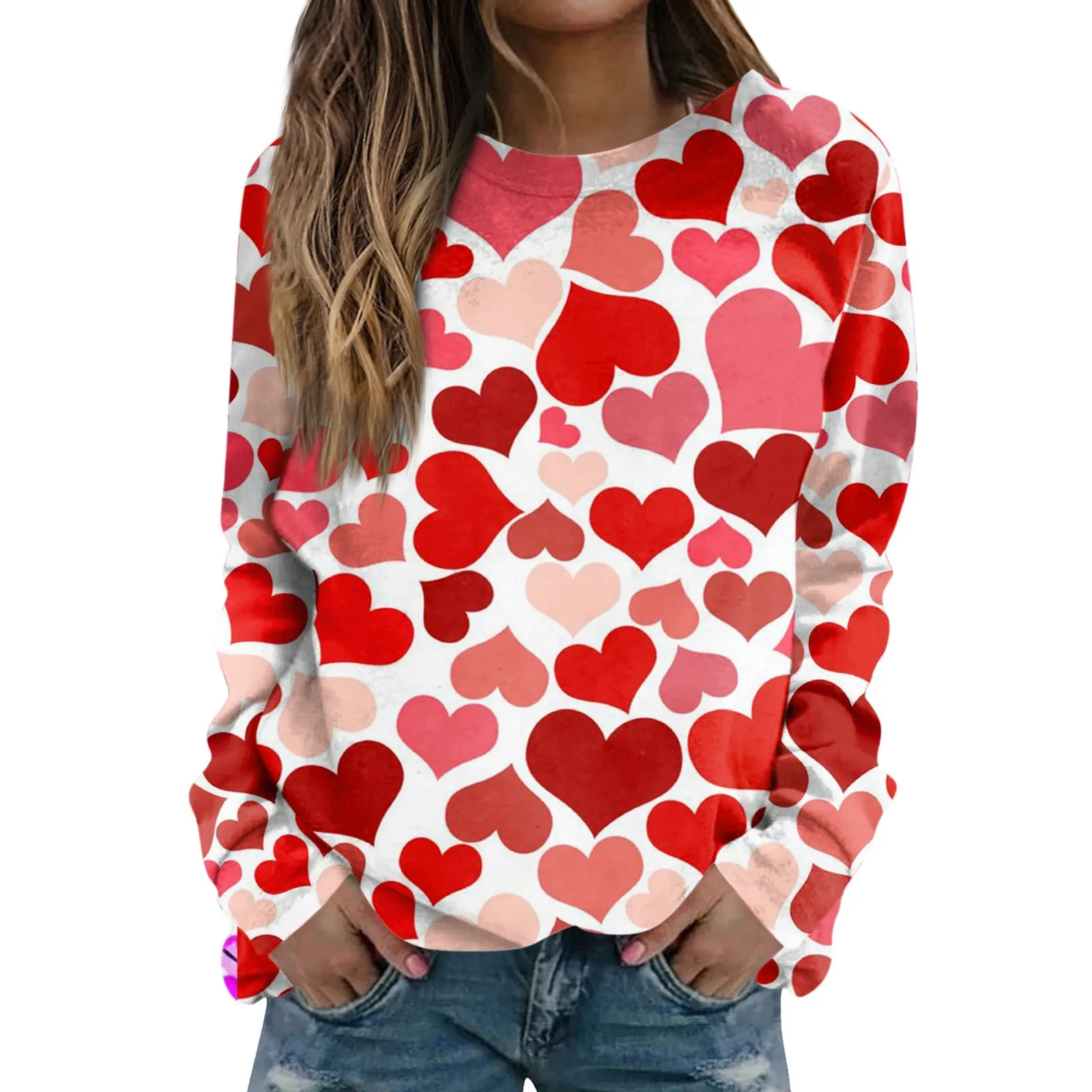 

Pullovers Daily New Women Pullover Set O-Neck Long Sleeves Valentine'S Day Printed Women Sweatshirts High Quality 한국인 리뷰 많은 옷