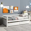 Twin Daybed with 2 Storage Drawers, Wooden Twin Size Daybed Frame, Dual-Use Daybed Sofa Kids Bed for Living Room,Children Room 1