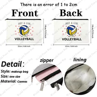 1 pc just a girl who love Volleyball pattern Makeup Bag,Makeup Bag for Teen Girls Sister Birthday Gift IdeasTeen Gifts 2