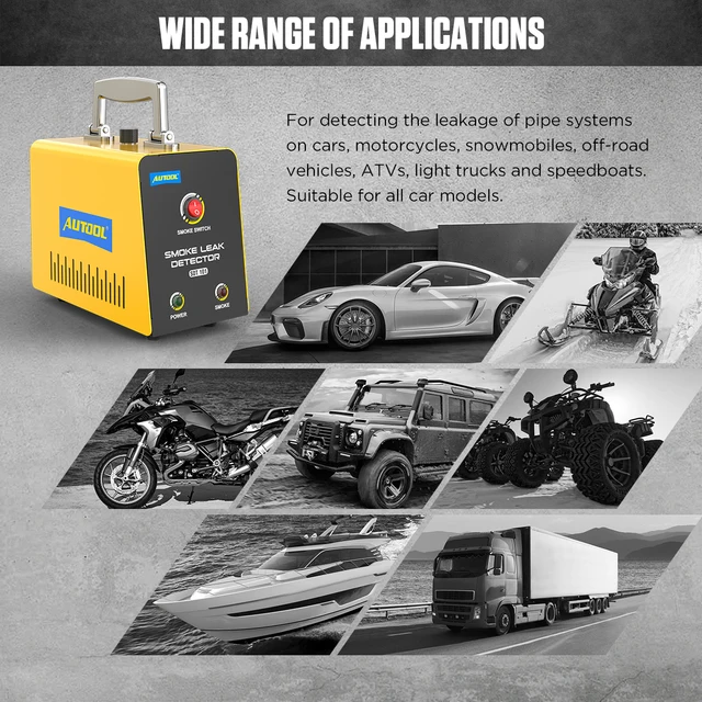 AUTOOL SDT101 Automotive Smoke Machine Leak Detector Leakage Gas Leakage Locator Oil Pipe Generator Diagnostic Tool No Pump * 4