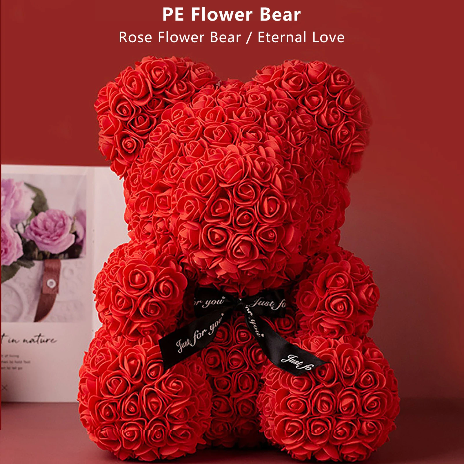 Red Rose Teddy Bear Rose With Gift Box 