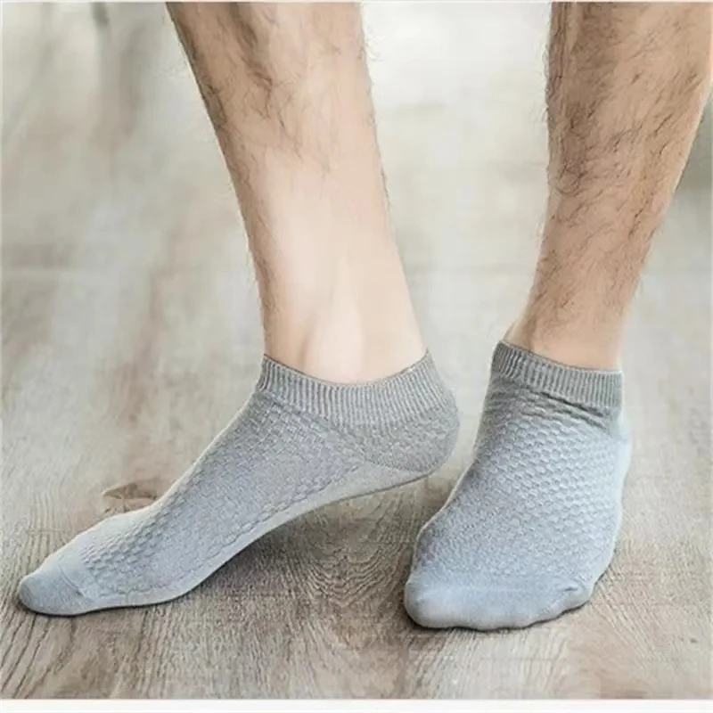 Mens Bamboo Fiber Ankle Socks - Breathable Short Socks for All Seasons 510 Pairs