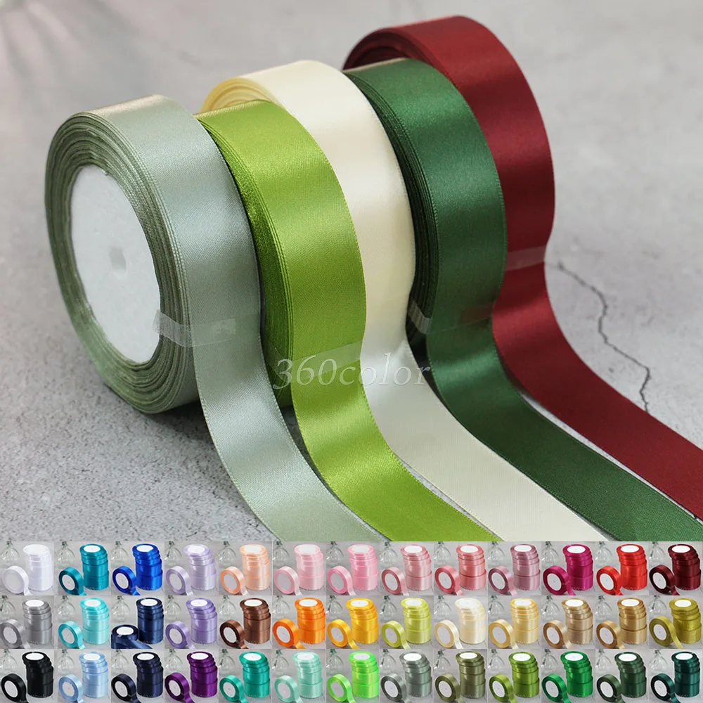 Satin Ribbon 25yards 6mm - 50mm Glitter Gold Sash Gift Wrap Bows for Crafts DIY Christmas Wedding Party Decoration