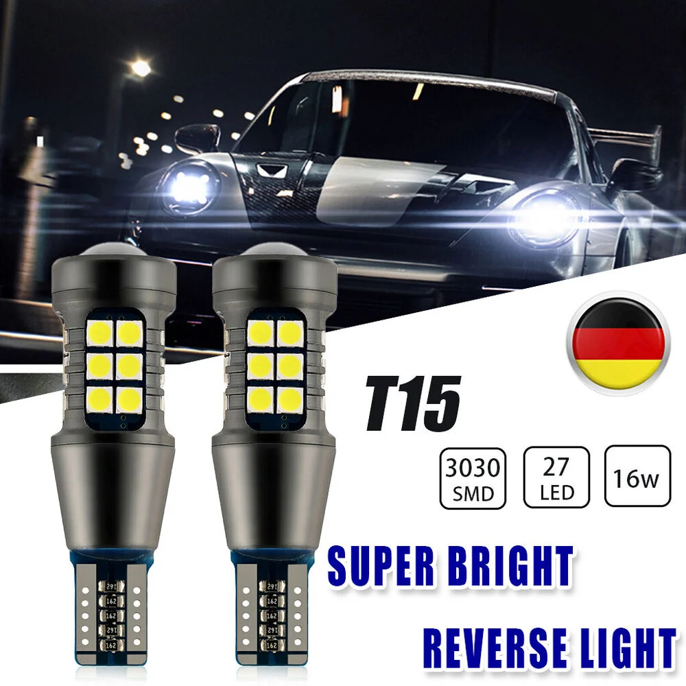 2pcs T15 W16W 3030 SMD 27LED Canbus Glühlampe Rückfahrlicht DRL Lampe Birne  12V - AliExpress