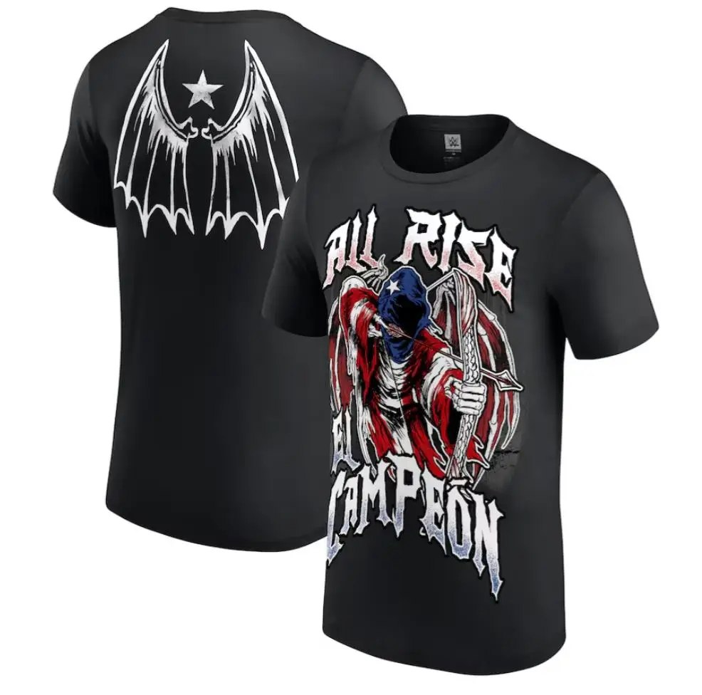 

Men's Black T-Shirt 2024 New Fashion Men Shirt Summer Short Sleeve Clothing Tops Wing pattern Fashionable men's sports top