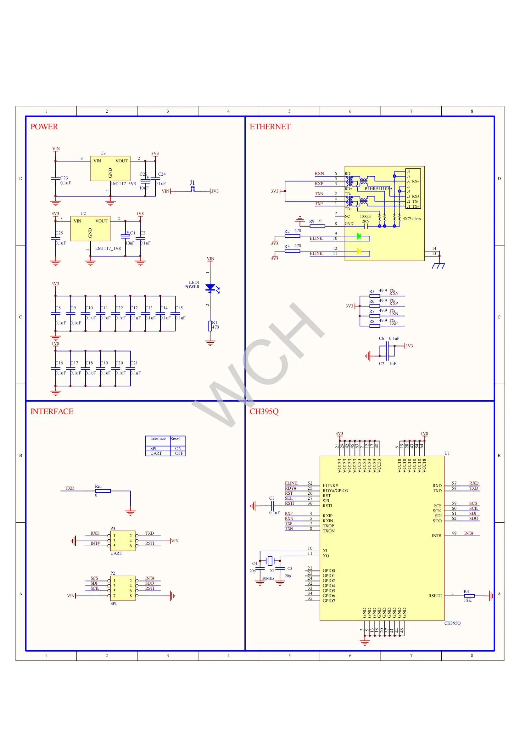 CH395 TCP/IP-Netzwerkprotokoll-Stack-Entwicklungsboard unterstützt 8 Sockets, SPI/8-Bit-Parallel-/asynchrone serielle Schnittstelle – Detail 4