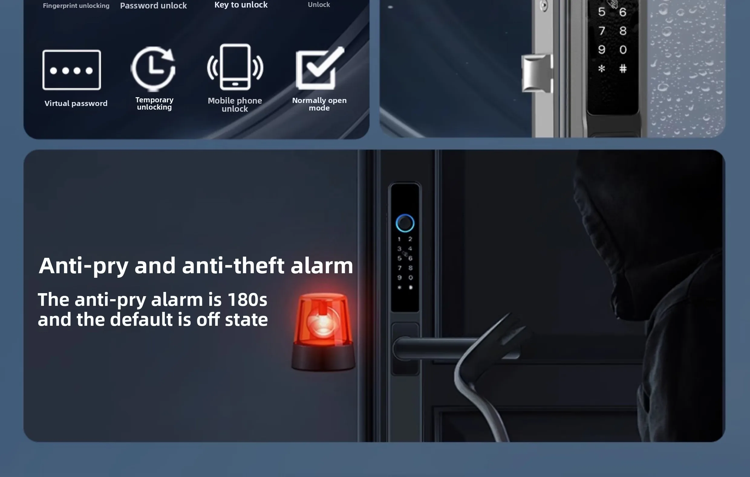 Broken Bridge Aluminum Outdoor Waterproof Intelligent Door Lock Fingerprint Lock