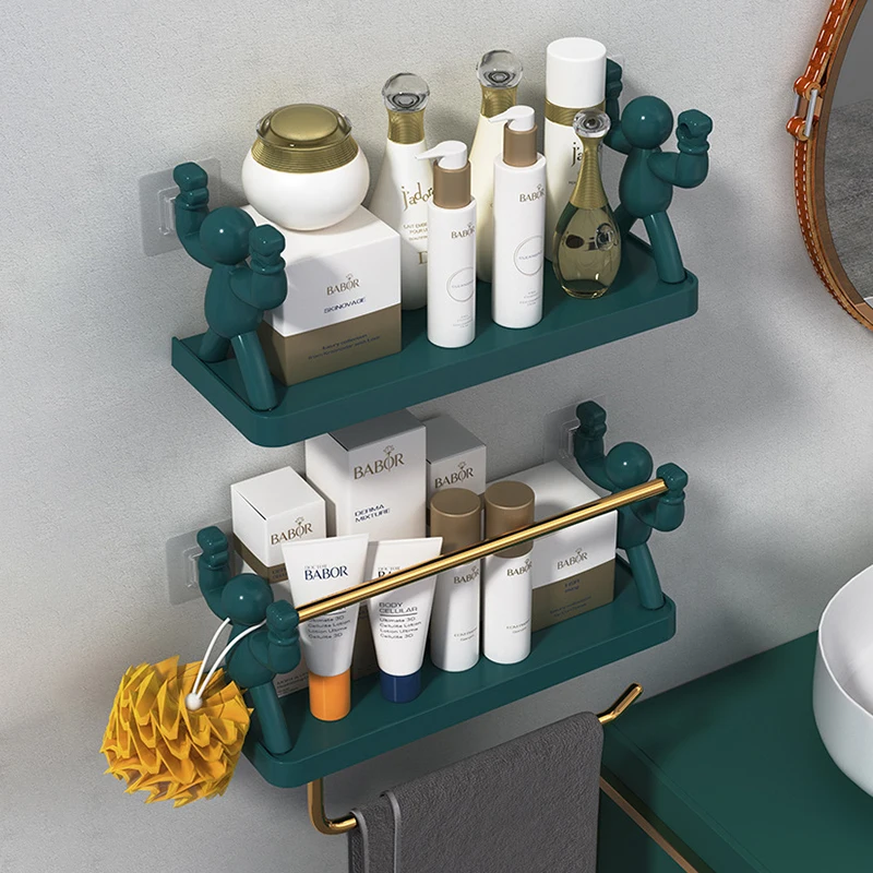 Ysertine Bathroom Storage Shelf Wall Mounted Shower Storage Rack White  Organizer Corner Shelves Toilet Shampoo Cosmetics Holder