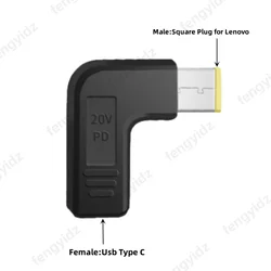 Universal Laptop Power Adapter Connector - USB Type C Female to Male Jack Converter (Square)