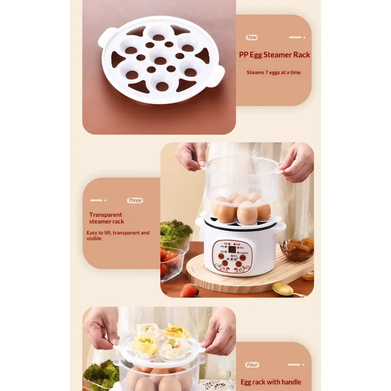 Smart Multifunc Egg Boiler Electric Egg Steamer Cooking Breakfast Machine Double Layers Egg Cooker Mini Steamer Poacher Kitchen 6