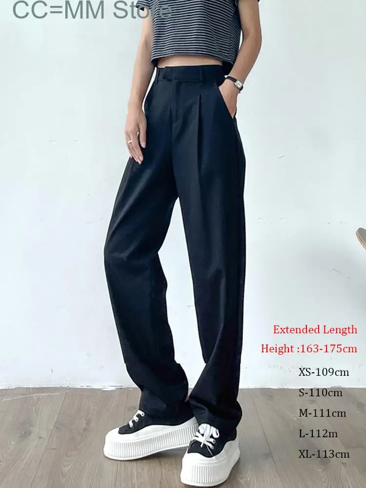 New Wide Leg Pants Korean Fashion Casual Loose Straight Female Trousers High Waist Office Ladies Suits Pants