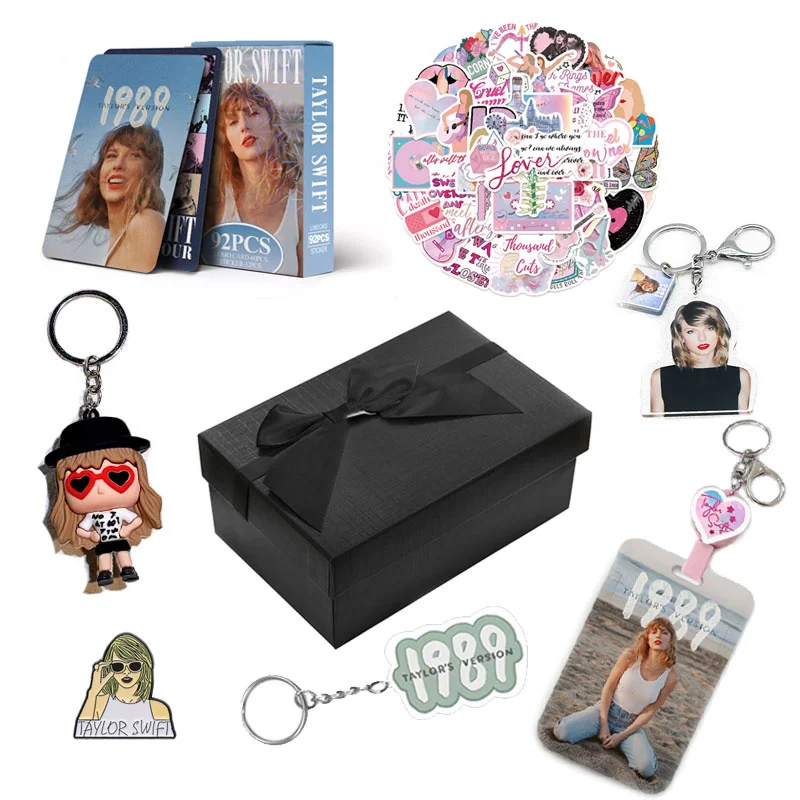 Singer Taylor The Swift Gift Box Keychain New Lomo Cards DIY Stickers Brooch Hard Shell Student ID Card Fans Collection Gift