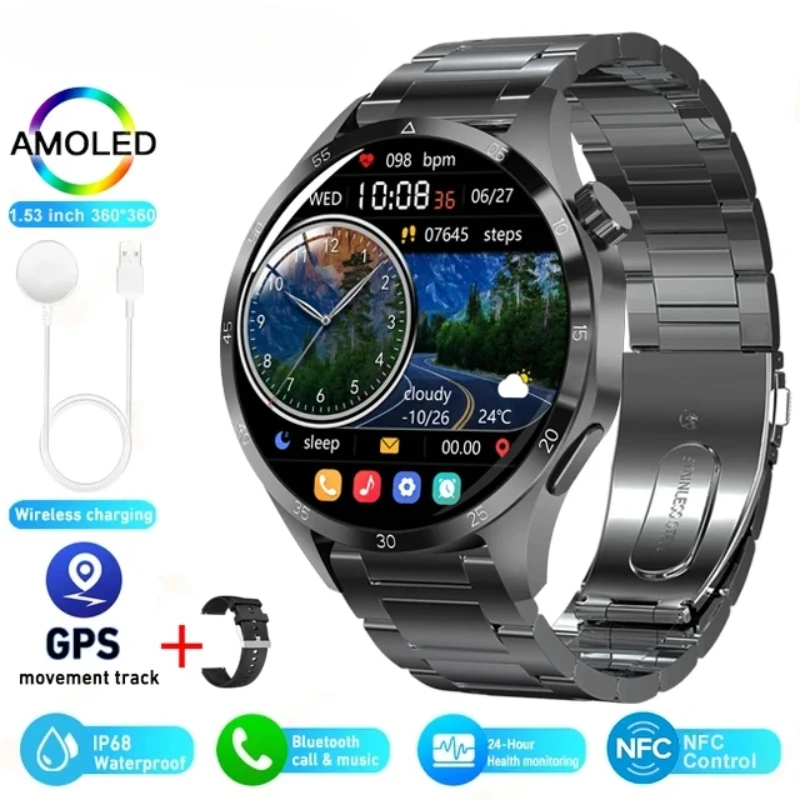 

Смарт-часы для Huawei GT4 PRO, 4 Pro, AMOLED, HD экран, Bluetooth, звонки, GPS, измерение пульса, уровня сахара в крови