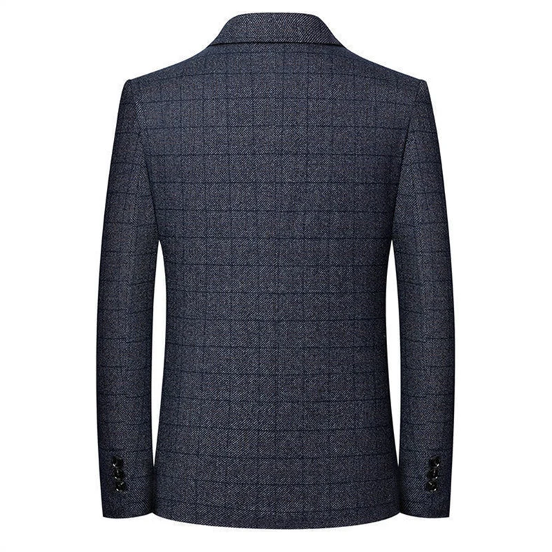 Mens Blazer Spring Autumn Men's Plaid Blazers Smart Casual Formal Suits Jackets Coat Men Fashion Slim Fit Turn Down Collar Blazers Outerwear