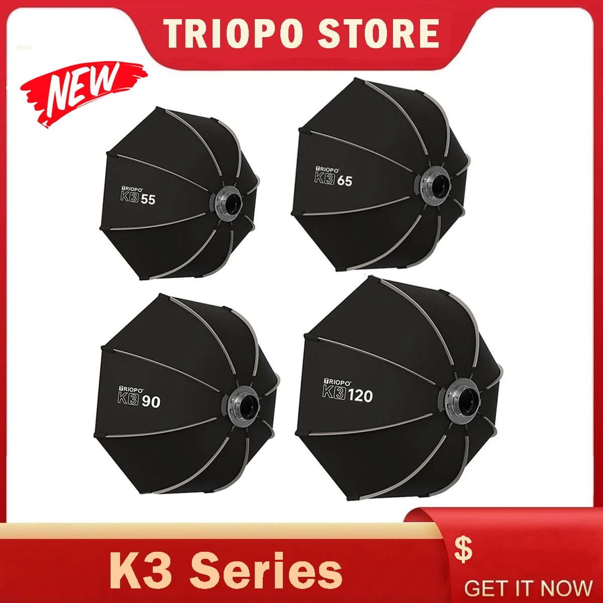 Photography Softbox Bowens Mount Softbox Portable Softbox Photography Lighting Kit Studio Light Umbrella TRIOPO 55cm 65cm 90cm 120cm K3 Foldable Octagon Softbox Bowens Mount for Sokani X100 COLBOR CL60 Godox Aputure LED Video Light